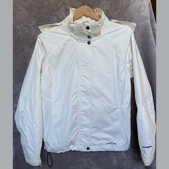 🎉NWOT EDDIE BAUER Rainfoil Packable Jacket, Size LG, Cream - Picture 2 of 12